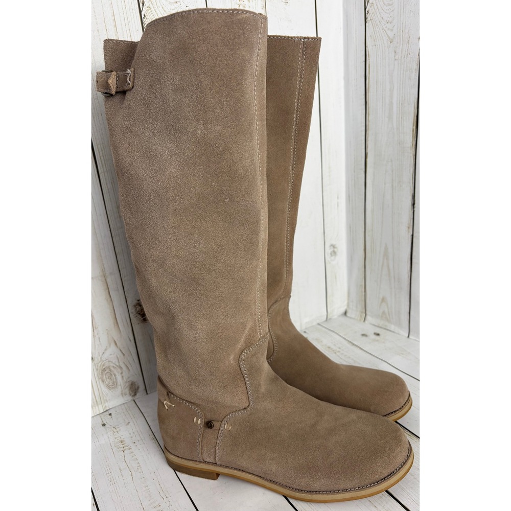 Reef High Desert Taupe Suede Knee High Tall Boots Womens 8.5 Pull On Slouchy
